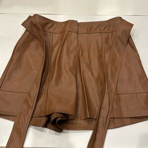 Brown leather shorts